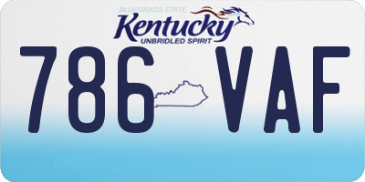 KY license plate 786VAF