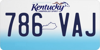 KY license plate 786VAJ