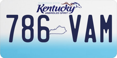 KY license plate 786VAM