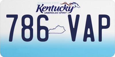 KY license plate 786VAP