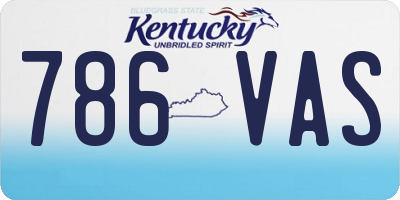 KY license plate 786VAS