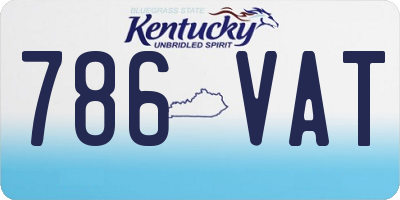 KY license plate 786VAT