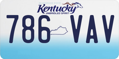 KY license plate 786VAV