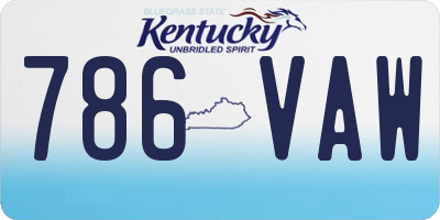KY license plate 786VAW