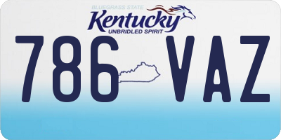KY license plate 786VAZ
