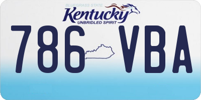 KY license plate 786VBA