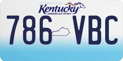 KY license plate 786VBC
