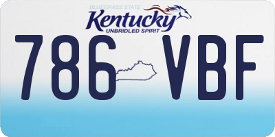 KY license plate 786VBF