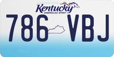 KY license plate 786VBJ