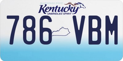 KY license plate 786VBM