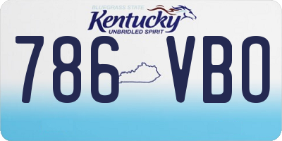 KY license plate 786VBO