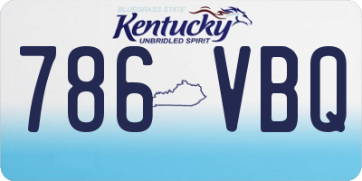KY license plate 786VBQ