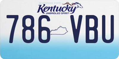 KY license plate 786VBU
