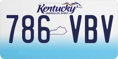 KY license plate 786VBV