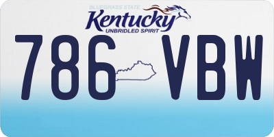 KY license plate 786VBW
