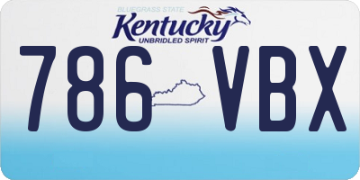 KY license plate 786VBX