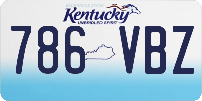 KY license plate 786VBZ