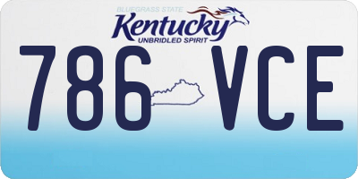 KY license plate 786VCE