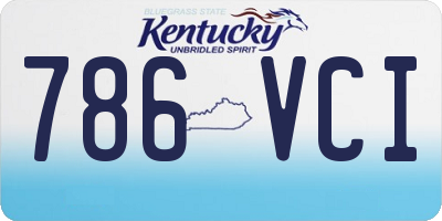 KY license plate 786VCI