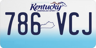 KY license plate 786VCJ