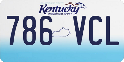 KY license plate 786VCL