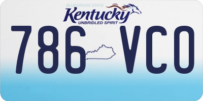 KY license plate 786VCO