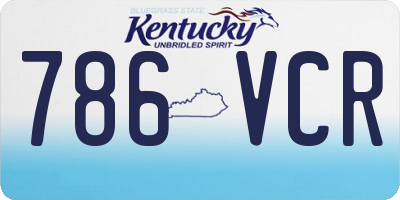 KY license plate 786VCR
