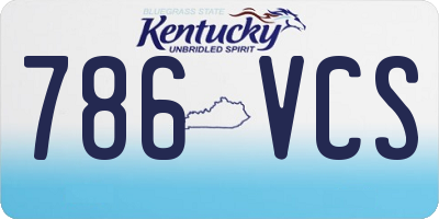 KY license plate 786VCS