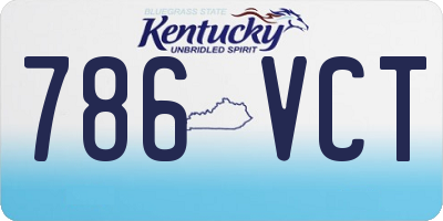 KY license plate 786VCT