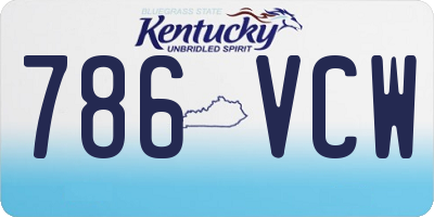 KY license plate 786VCW