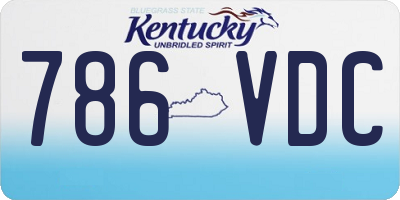KY license plate 786VDC