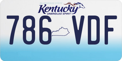 KY license plate 786VDF
