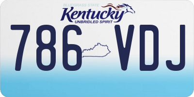 KY license plate 786VDJ