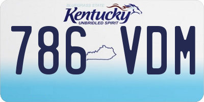 KY license plate 786VDM