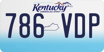 KY license plate 786VDP