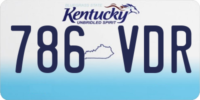 KY license plate 786VDR