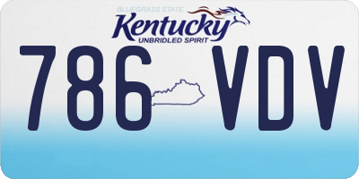 KY license plate 786VDV