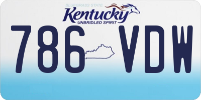 KY license plate 786VDW