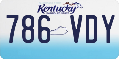 KY license plate 786VDY