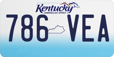 KY license plate 786VEA