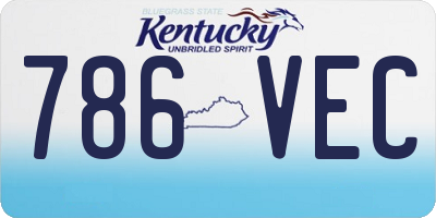 KY license plate 786VEC