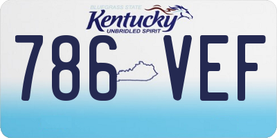 KY license plate 786VEF