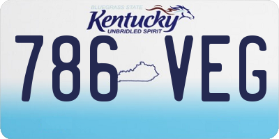 KY license plate 786VEG