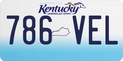 KY license plate 786VEL