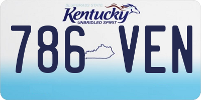 KY license plate 786VEN