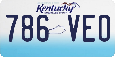 KY license plate 786VEO