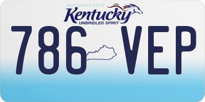 KY license plate 786VEP