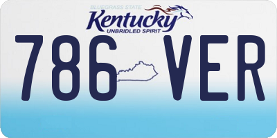 KY license plate 786VER