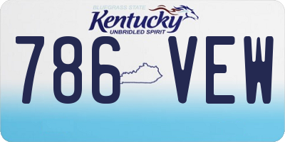 KY license plate 786VEW