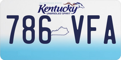 KY license plate 786VFA